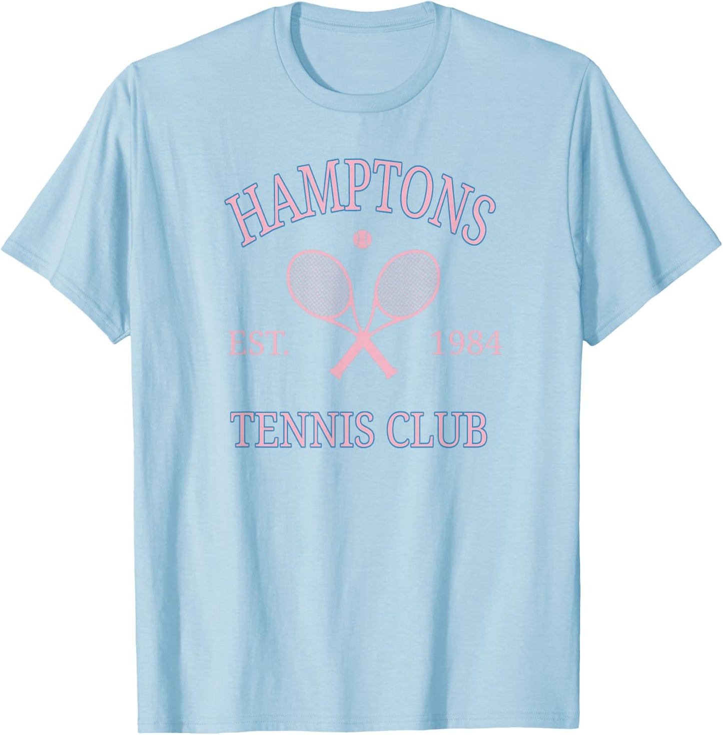 Hamptons Tennis Club Athletics California Racquet Prep pink T-Shirt - T-Shirt | Light Blue