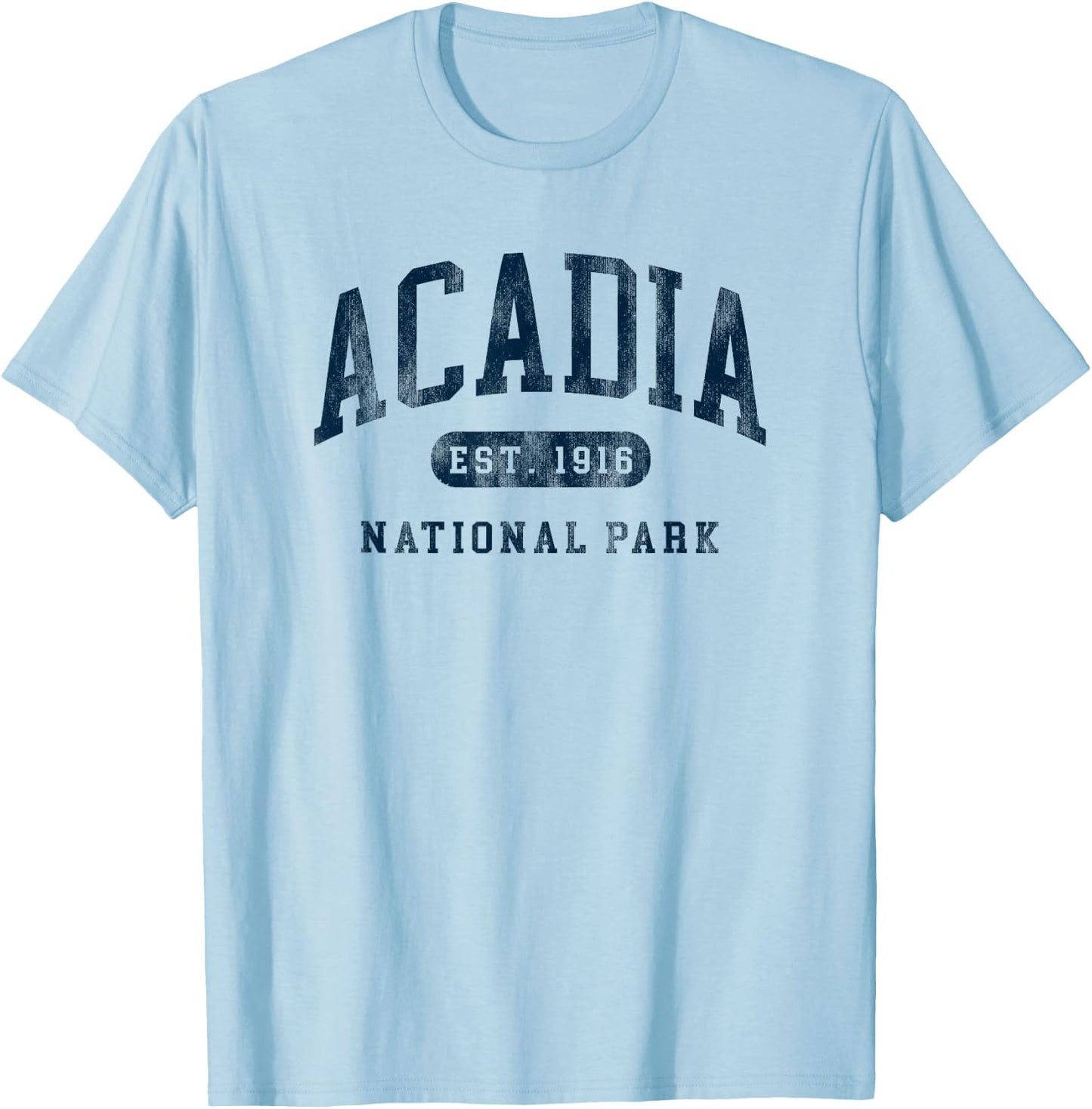 Retro Acadia National Park Maine Est 1916 Hiking T-Shirt - T-Shirt | Light Blue