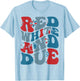 Groovy Red White And Due Baby Shower 4th of July Pregnancy Men T-Shirt - T-Shirt | Light Blue