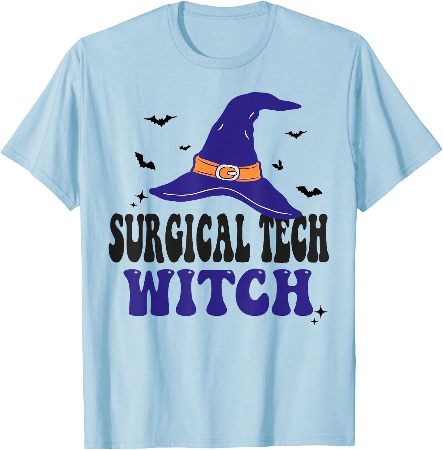 Surgical Tech Witch Halloween Funny Matching Group Costume T-Shirt - T-Shirt | Light Blue