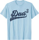 Dad3 Dad Cubed Gifts Father Of Three Daddy 3 Third Time Dad T-Shirt - T-Shirt | Light Blue