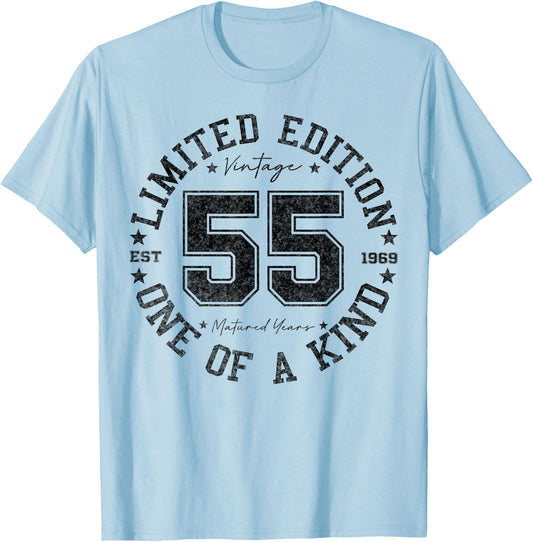 Vintage 1969 One of a Kind 55th Birthday 55 Year Old Gifts T-Shirt - T-Shirt | Light Blue