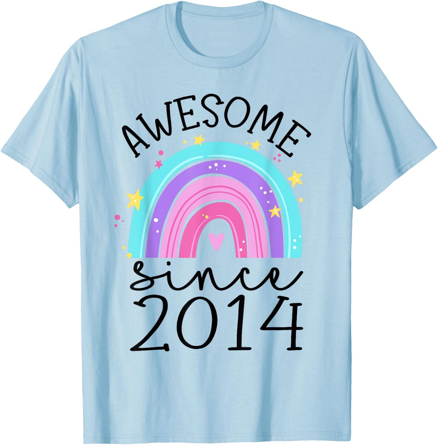 Awesome Since 2014 11th Birthday Rainbow 11 Year Old T-Shirt - T-Shirt | Light Blue