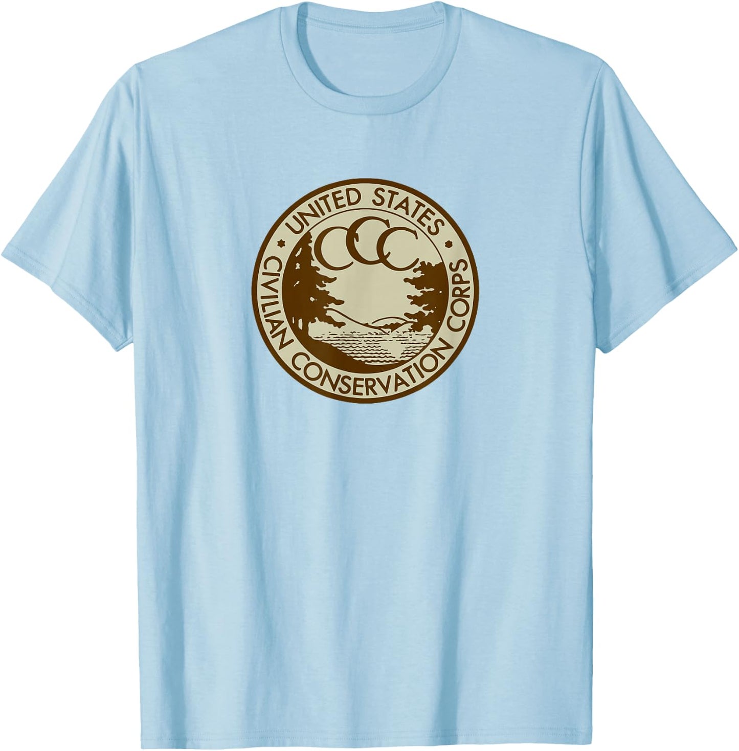 Civilian Conservation Corps CCC Logo Retro Outdoors 1930s T-Shirt - T-Shirt | Light Blue