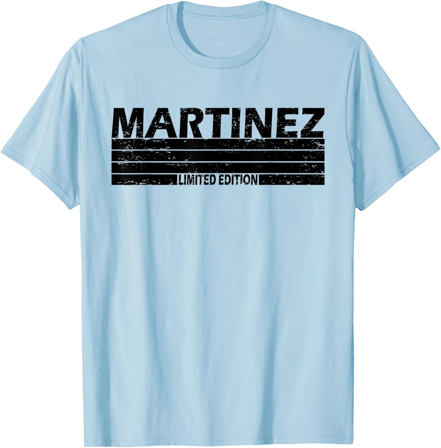 Martinez Surname Limited Edition Retro Vintage Style Sunset T-Shirt - T-Shirt | Light Blue