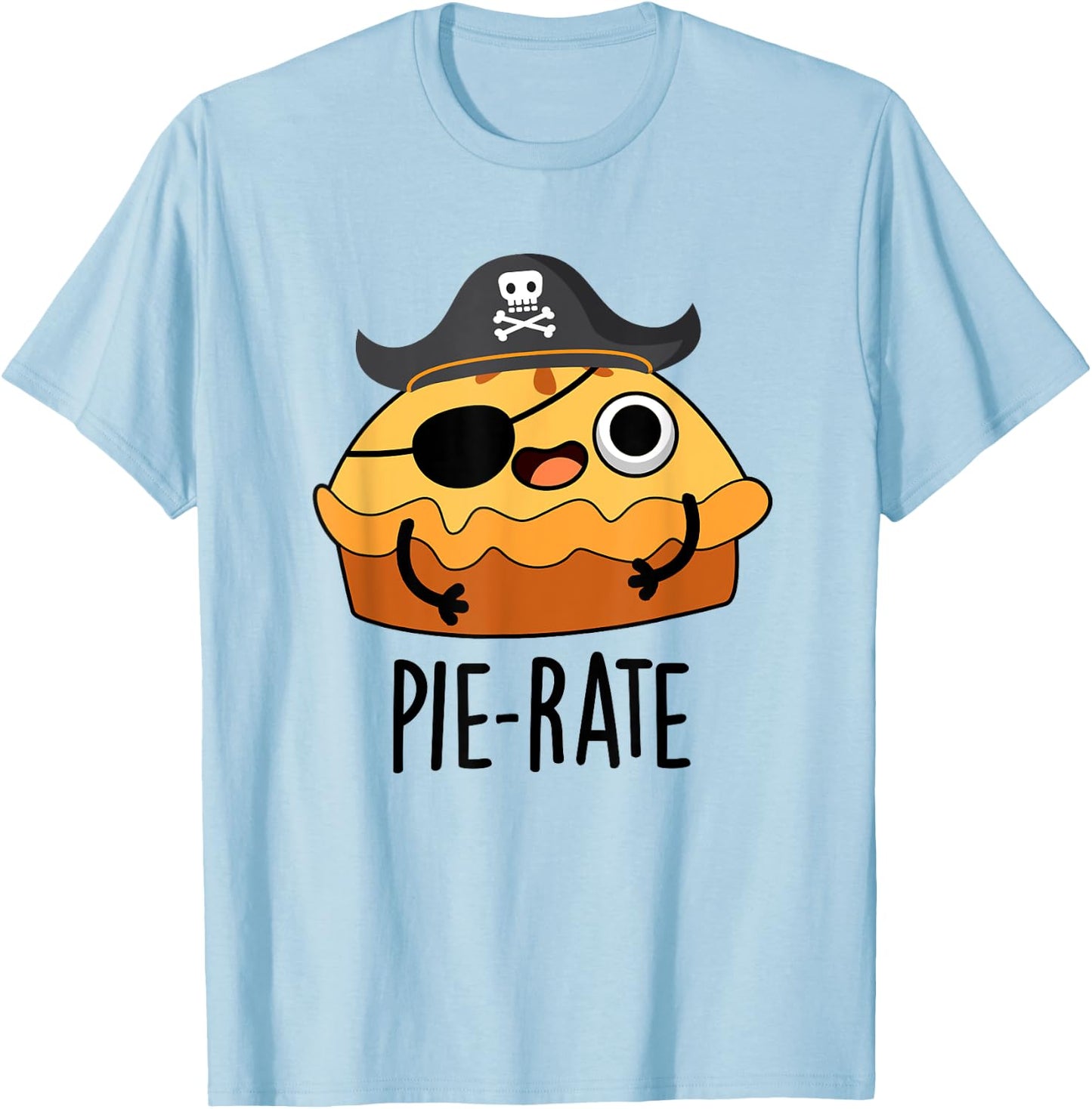 Pie-rate Funny Pie Pun T-Shirt - T-Shirt | Light Blue