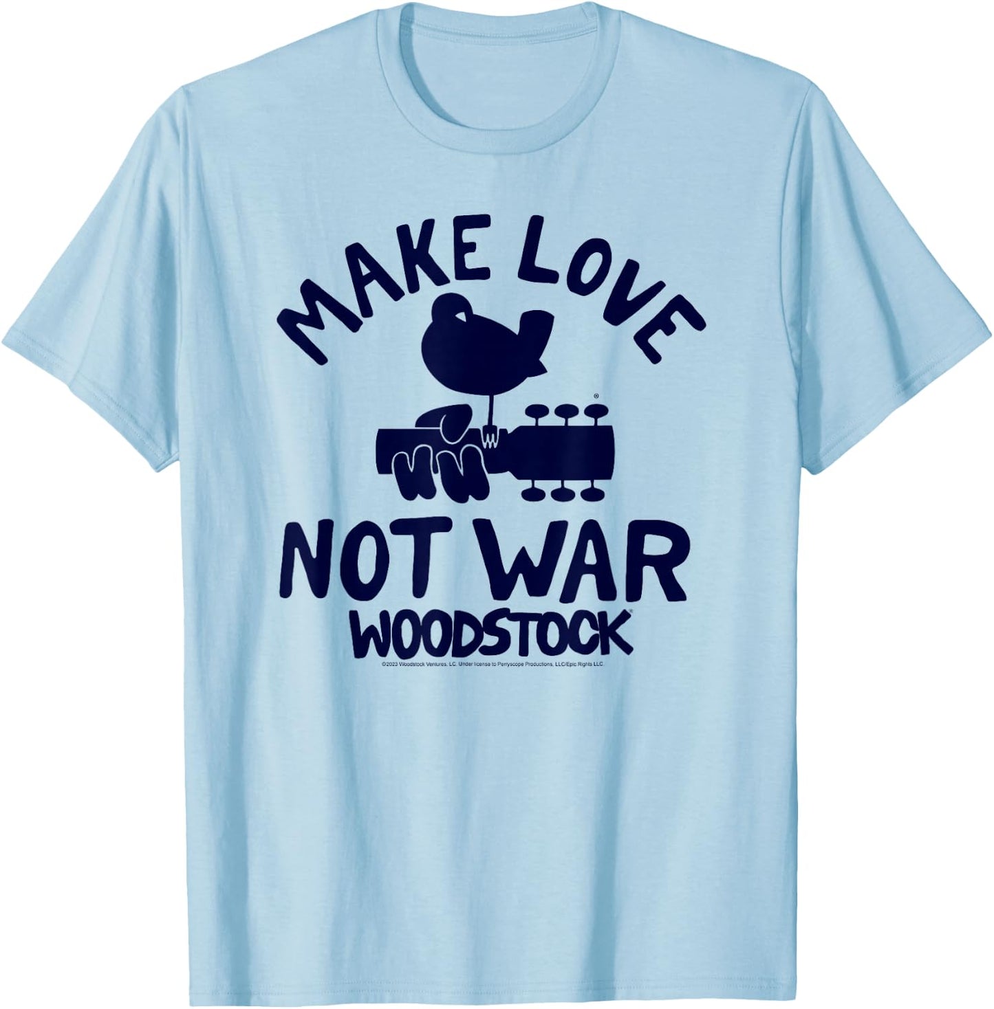 Woodstock - Make Love Not War T-Shirt - T-Shirt | Light Blue