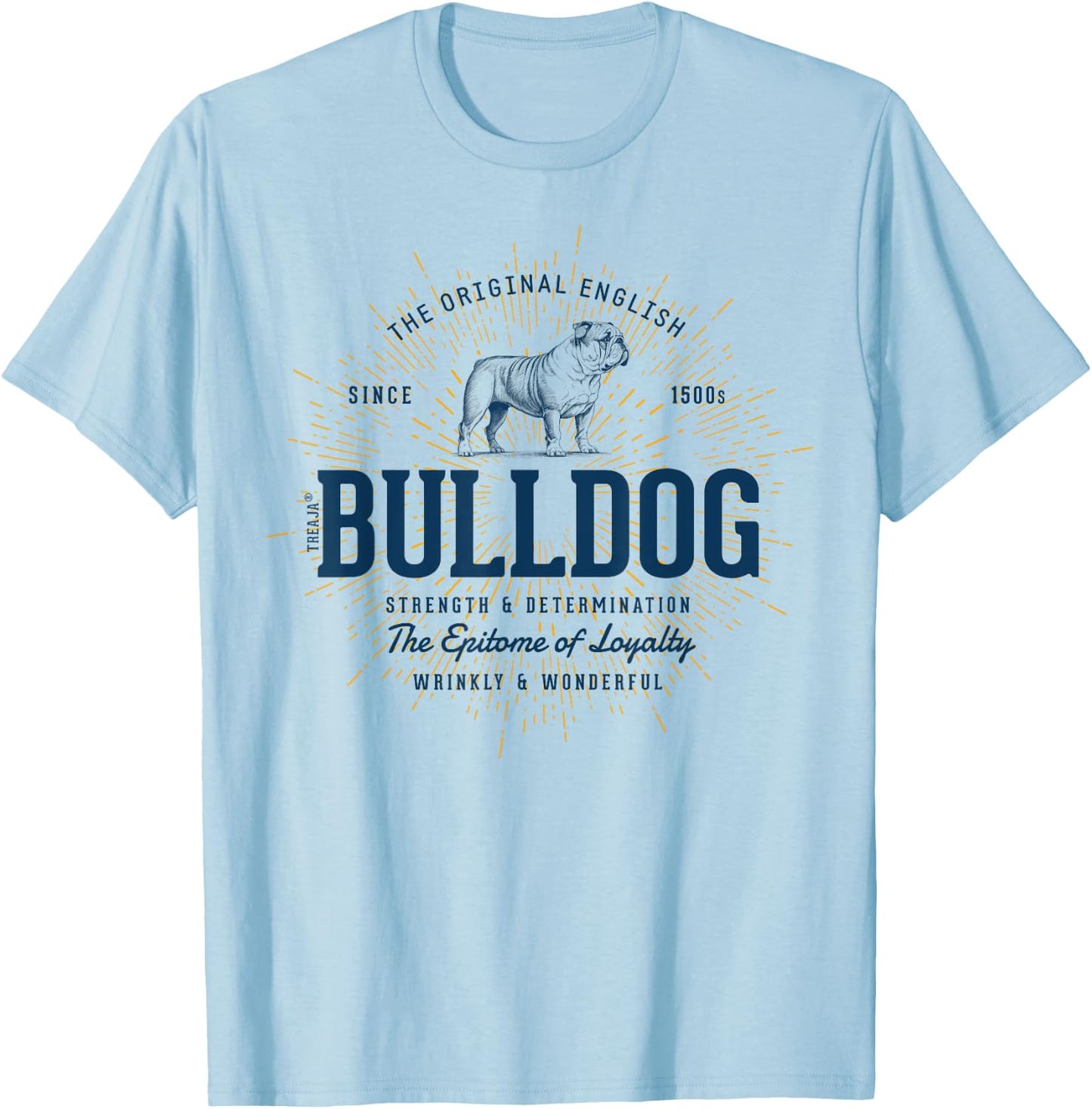 Retro English Bulldog Vintage Women Kids T-Shirt - T-Shirt | Light Blue