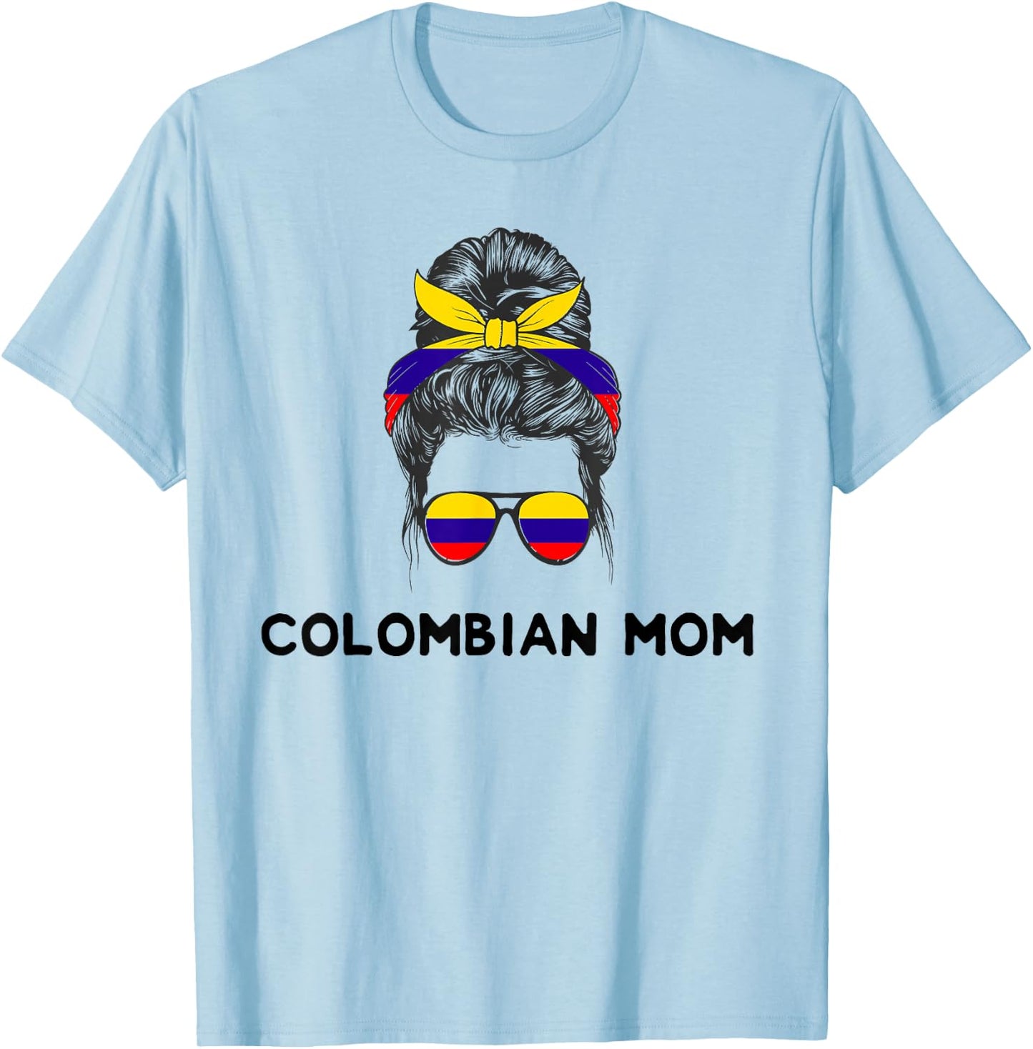 Proud Colombian Flag Camiseta DNA Colombiana Girl Women Mom T-Shirt - T-Shirt | Light Blue