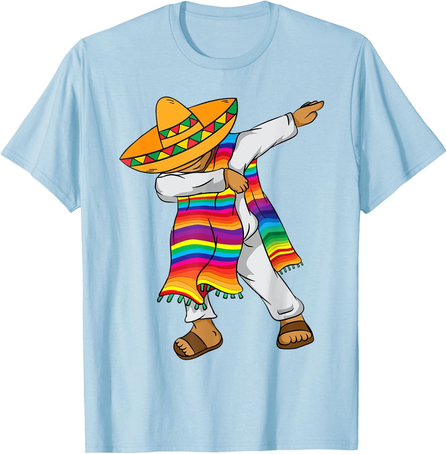 Mexican Poncho Dab Boy Mexico Hispanic Heritage Month Kids T-Shirt - T-Shirt | Light Blue