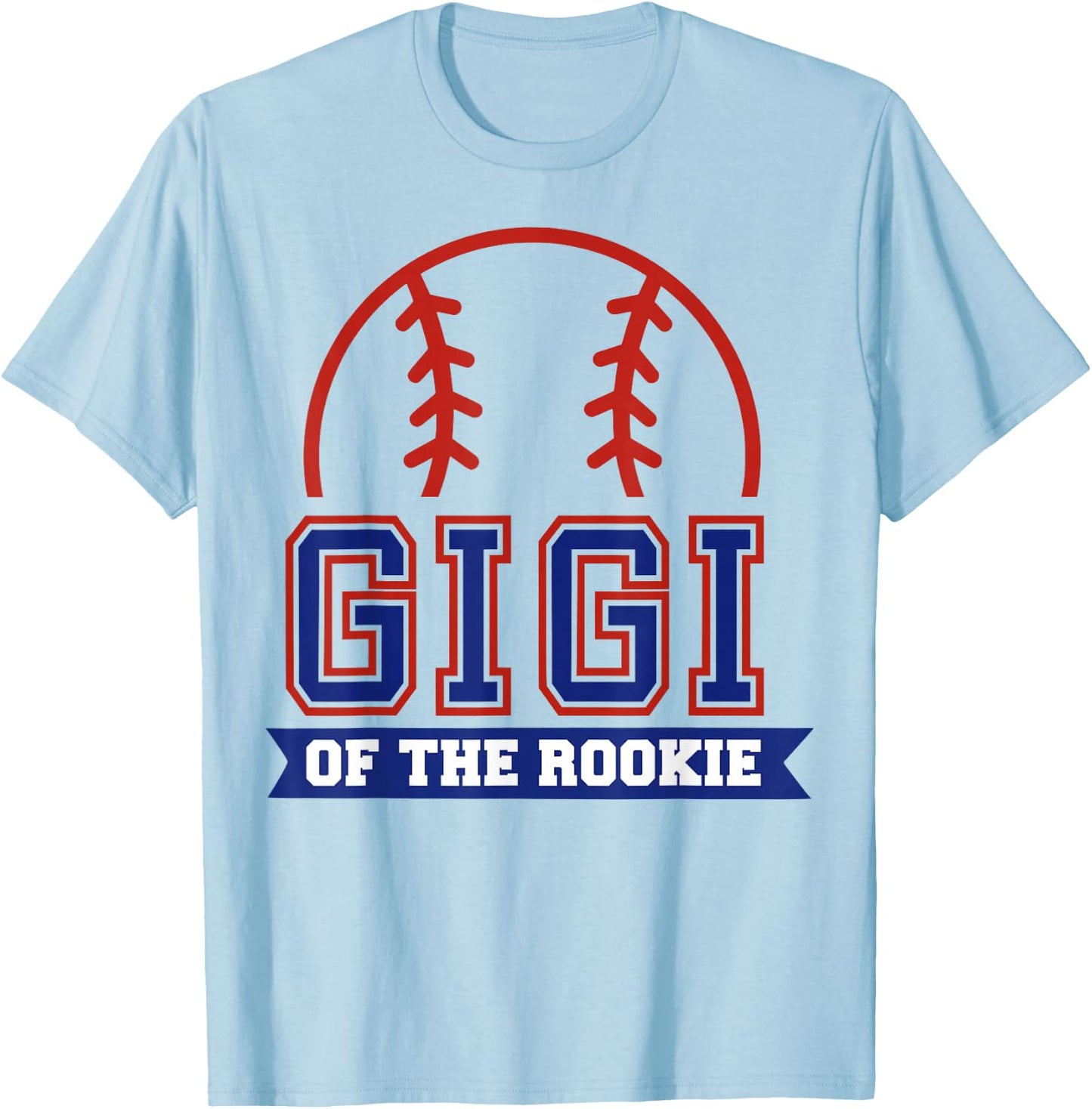 Gigi of Rookie 1st Birthday Baseball Theme Matching Party T-Shirt - T-Shirt | Light Blue