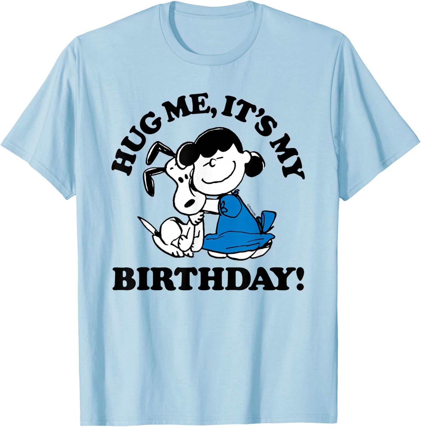 Peanuts Snoopy Lucy Birthday Hug T-Shirt - T-Shirt | Light Blue