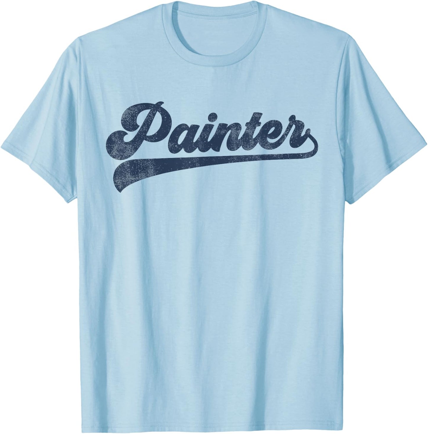 Painter Cute Vintage Graphic T-Shirt - T-Shirt | Light Blue