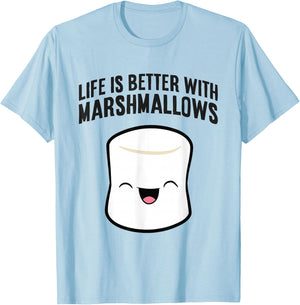 Life Is Better With Marshmallows T-Shirt - T-Shirt | Light Blue