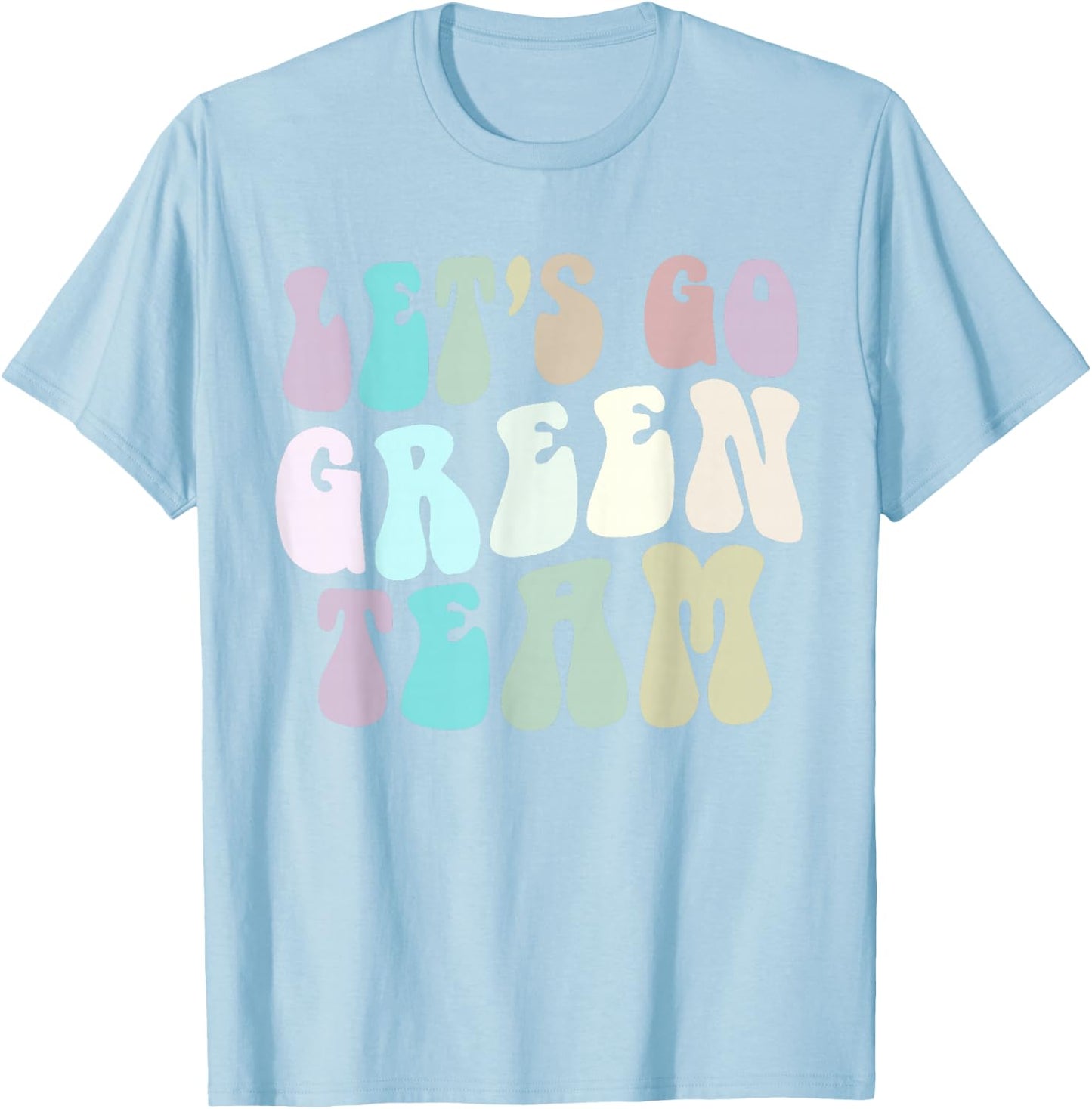 Retro LET'S GO GREEN TEAM War Game 60's Summer Camp Matching T-Shirt - T-Shirt | Light Blue