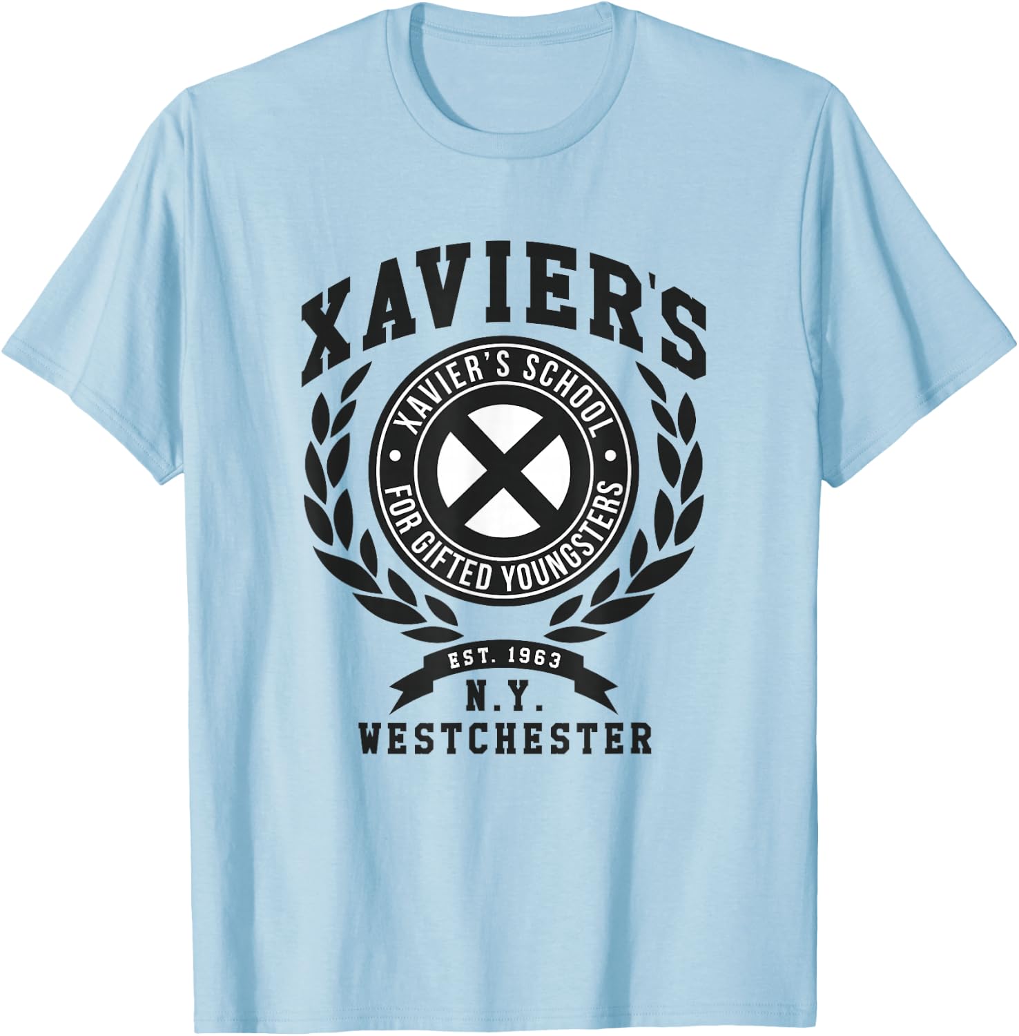 Marvel X-Men Xavier's School for Gifted Youngsters N.Y. Logo T-Shirt - T-Shirt | Light Blue