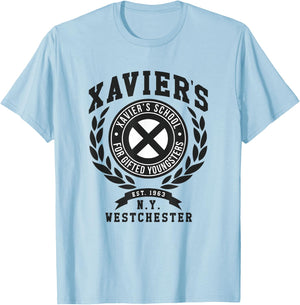 Marvel X-Men Xavier's School for Gifted Youngsters N.Y. Logo T-Shirt - T-Shirt | Light Blue