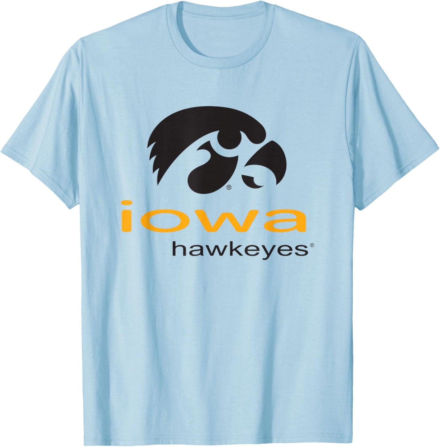 Iowa Hawkeyes Super Logo Officially Licensed T-Shirt - T-Shirt | Light Blue