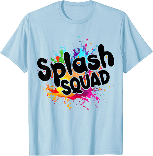 Waterpark Beach Birthday Decoration Splash Squad T-Shirt - T-Shirt | Light Blue