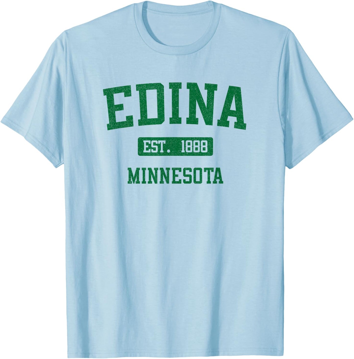 Edina Minnesota Classic Varsity Style Block Letter T-Shirt - T-Shirt | Light Blue