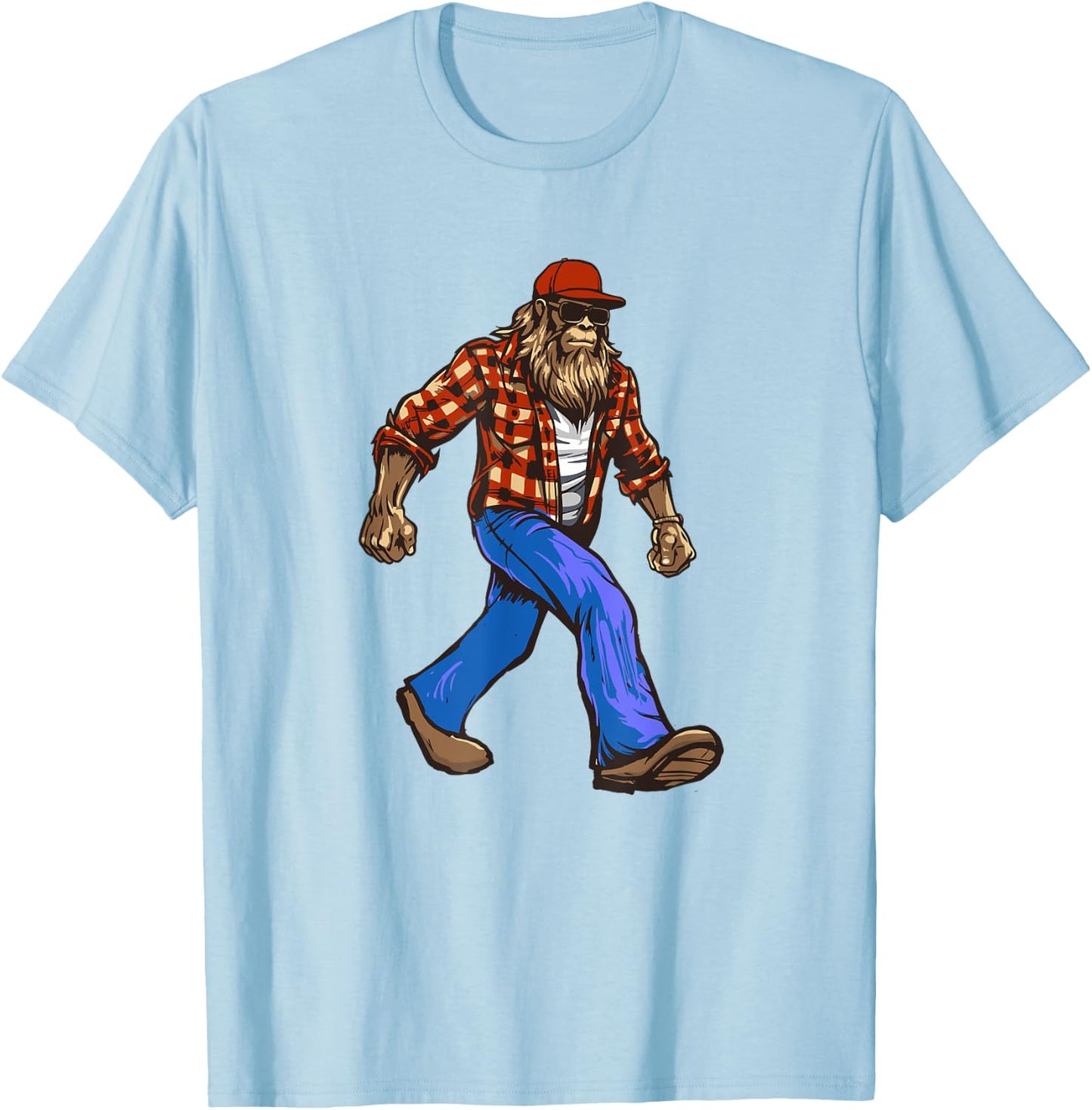 Country Redneck Sasquatch Bigfoot Dude Southern Pride T-Shirt - T-Shirt | Light Blue