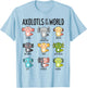 Axolotls Of The World Axolotl Amphibian Animal Lovers Kawaii T-Shirt - T-Shirt | Light Blue
