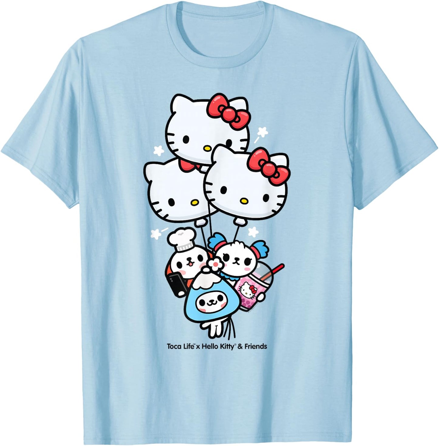 Toca Life x Hello Kitty & Friends Balloons T-Shirt - T-Shirt | Light Blue