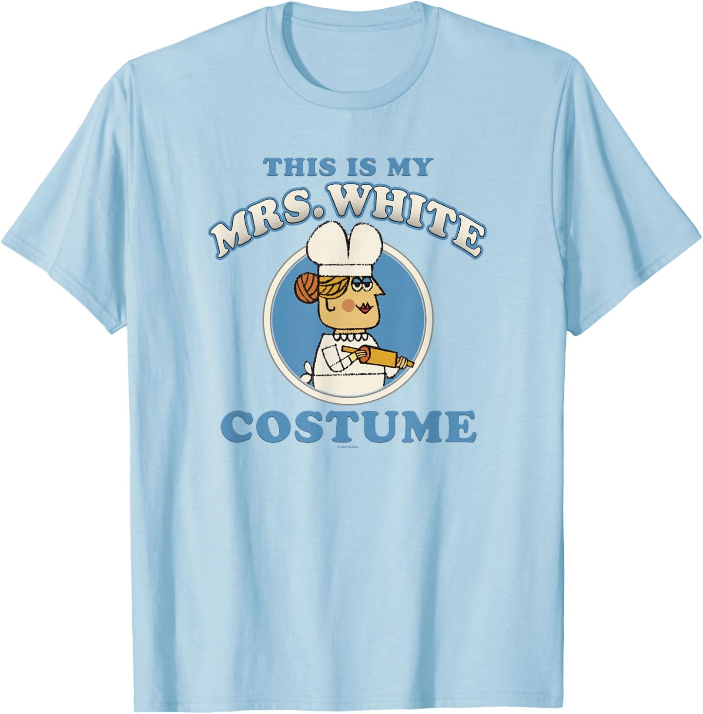 Clue This Is My Mrs. White Costume T-Shirt - T-Shirt | Light Blue
