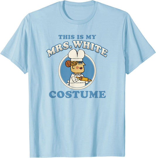 Clue This Is My Mrs. White Costume T-Shirt - T-Shirt | Light Blue