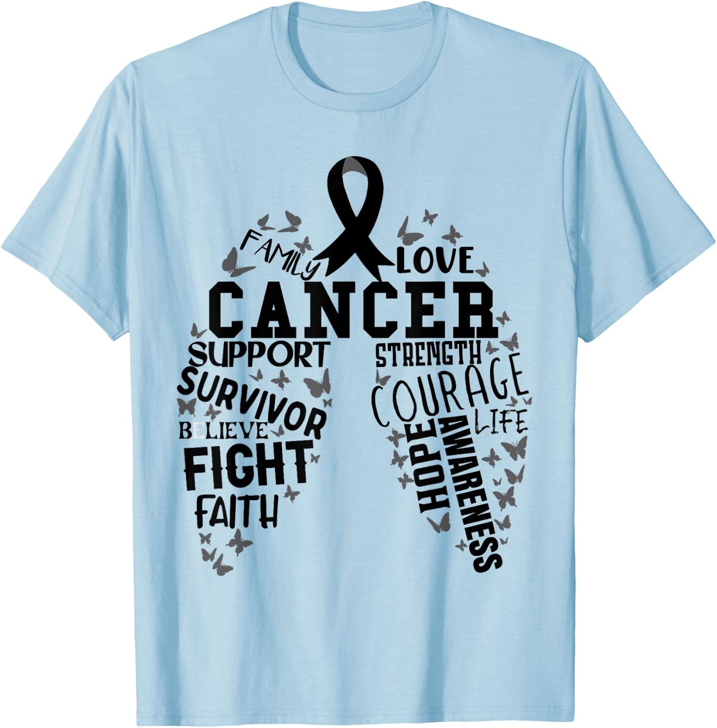 Lung Cancer Awareness Accessories T-Shirt - T-Shirt | Light Blue
