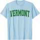 Vermont Varsity Style Text Flag Sports Athletic Jersey Style T-Shirt - T-Shirt | Light Blue