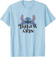 Disney Lilo & Stitch Stay Weird Upside Down Text Logo T-Shirt - T-Shirt | Light Blue