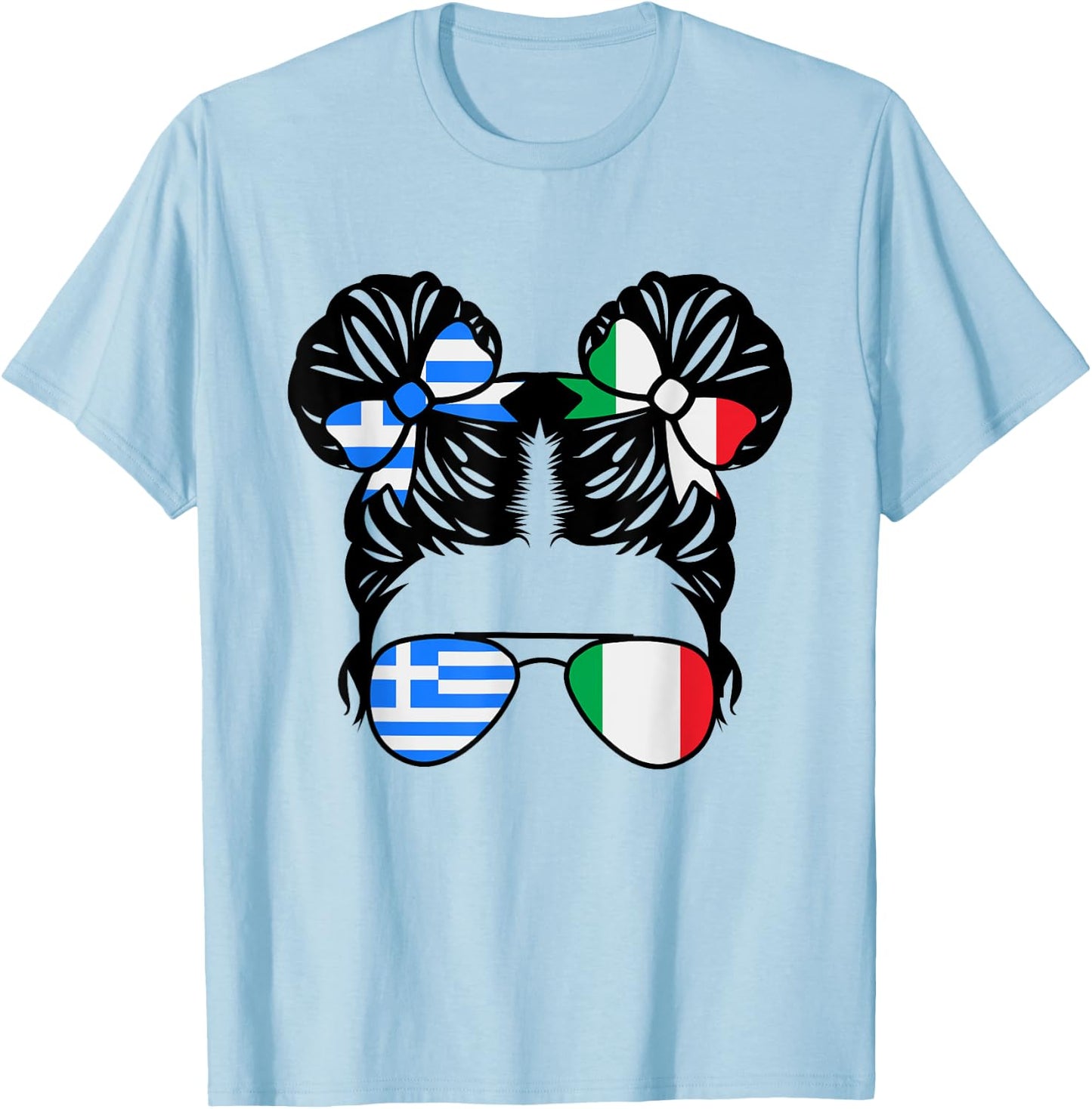 Half Greek Half Italian Girl Greece Kids Heritage T-Shirt - T-Shirt | Light Blue