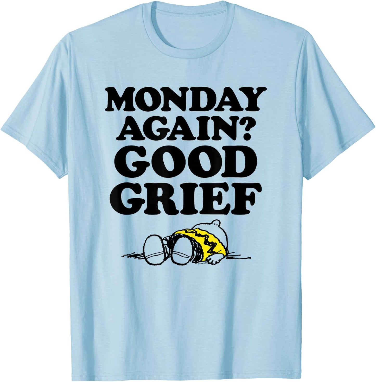 Peanuts - Monday Gute Trauer T-Shirt - T-Shirt | Light Blue
