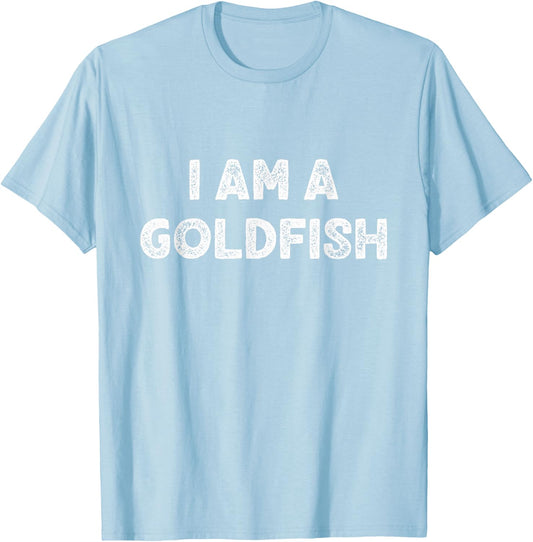 I Am A Goldfish Halloween I'm Simple Costume Easy Gold-Fish T-Shirt - T-Shirt | Light Blue