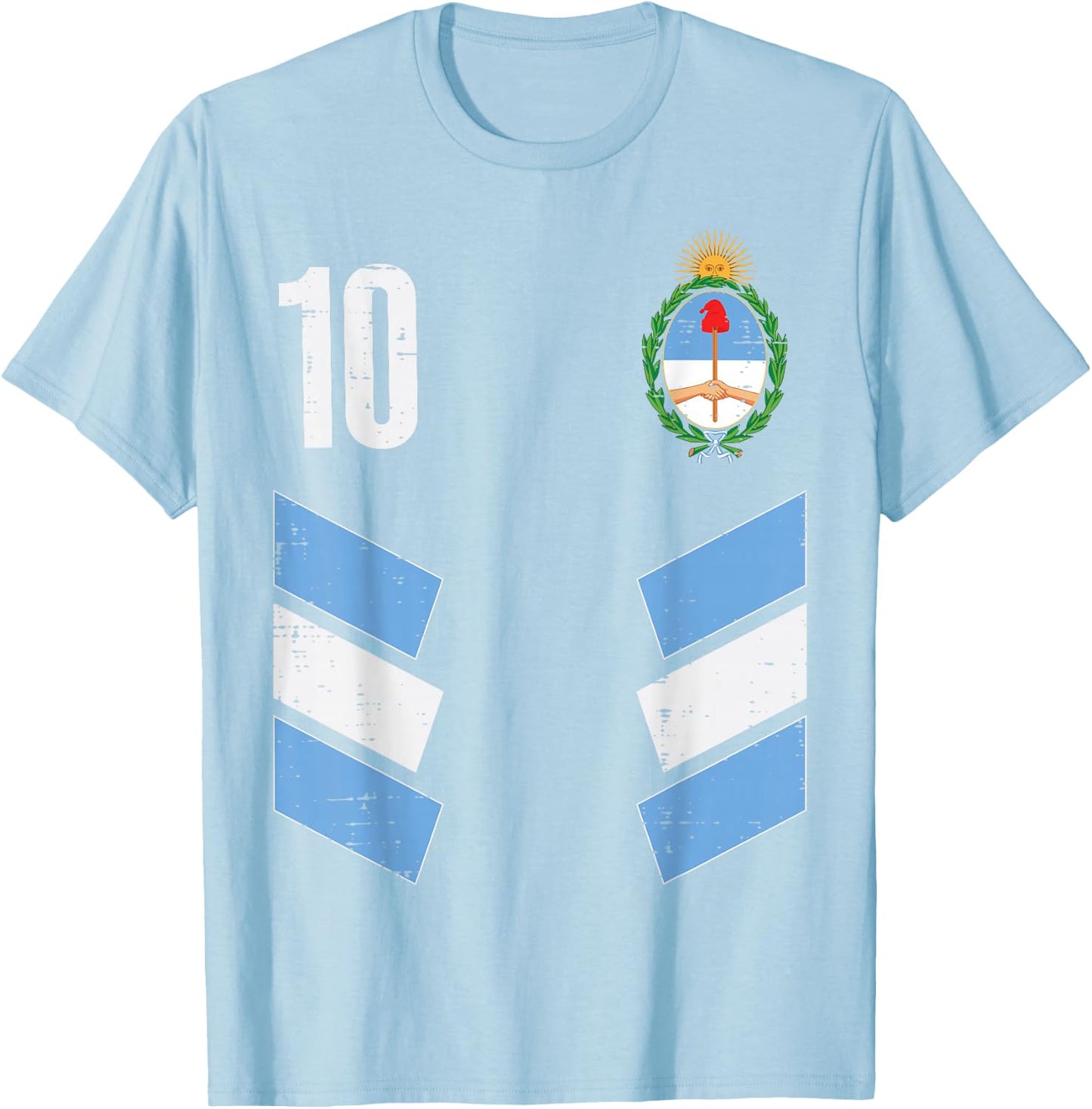 Argentina Number 10 Soccer Fan Men Women Kids Boys Girls T-Shirt - T-Shirt | Light Blue