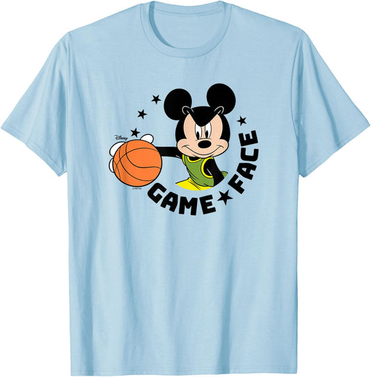 Mickey Game Face Basketball T-Shirt - T-Shirt | Light Blue