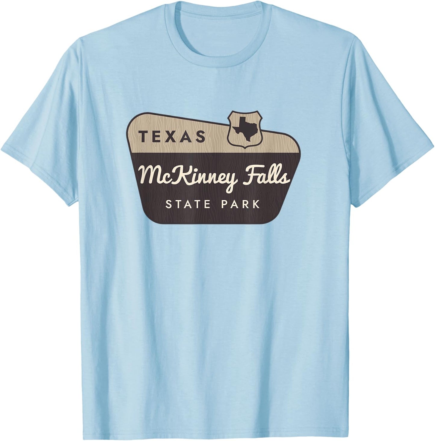 McKinney Falls State Park Texas TX Welcome Sign Vacation T-Shirt - T-Shirt | Light Blue
