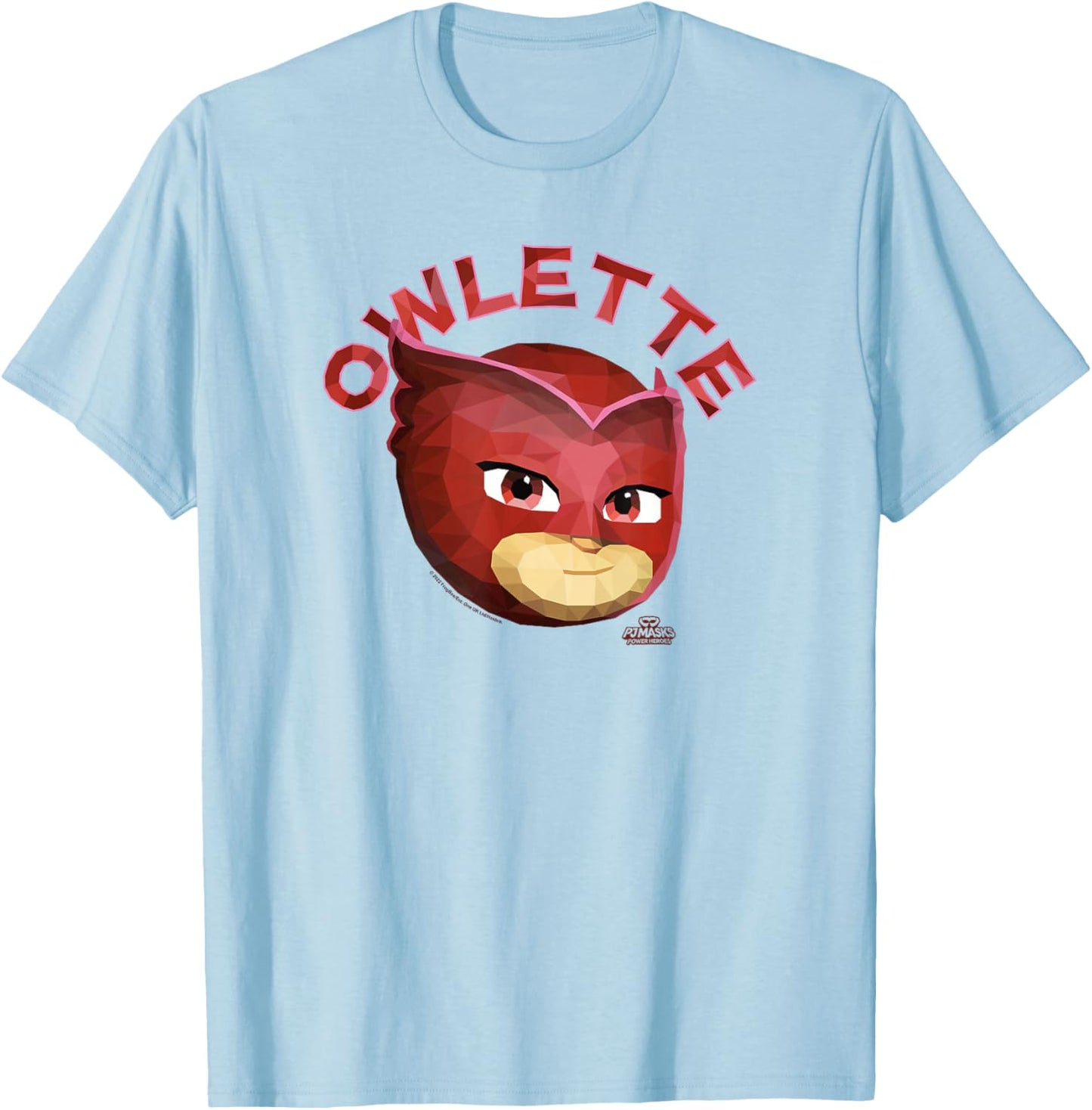 PJ Masks Owlette Power Hero Art Big Face Logo T-Shirt - T-Shirt | Light Blue