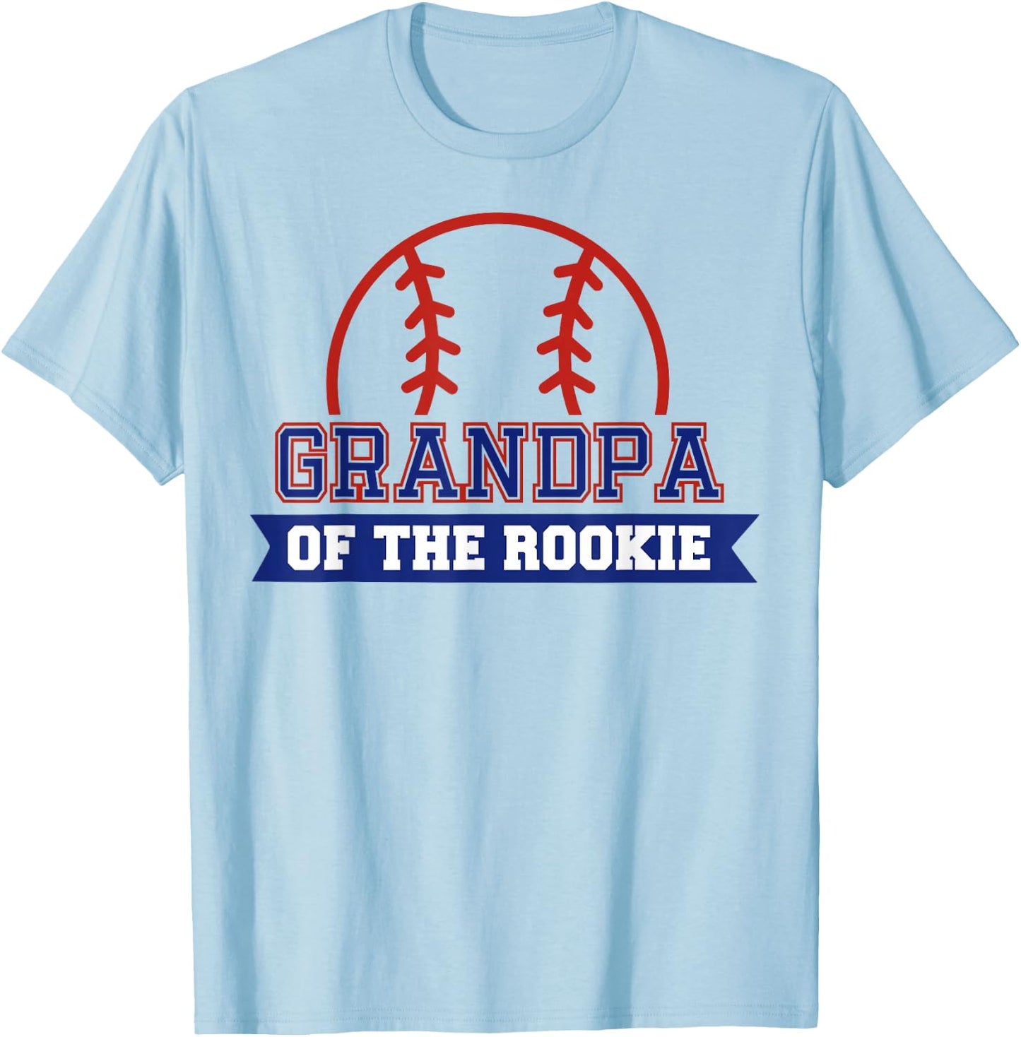 Grandpa of Rookie 1st Birthday Baseball Theme Matching Party T-Shirt - T-Shirt | Light Blue