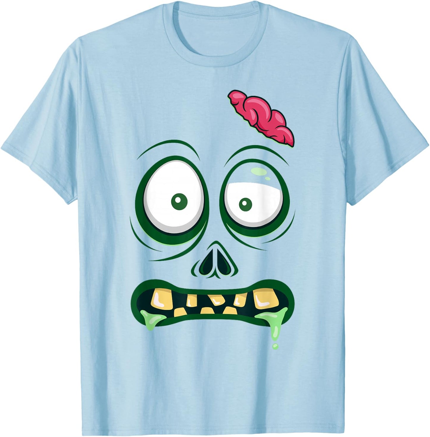 Monster Face Halloween Matching Costume Zombie Men Women Kid T-Shirt - T-Shirt | Light Blue