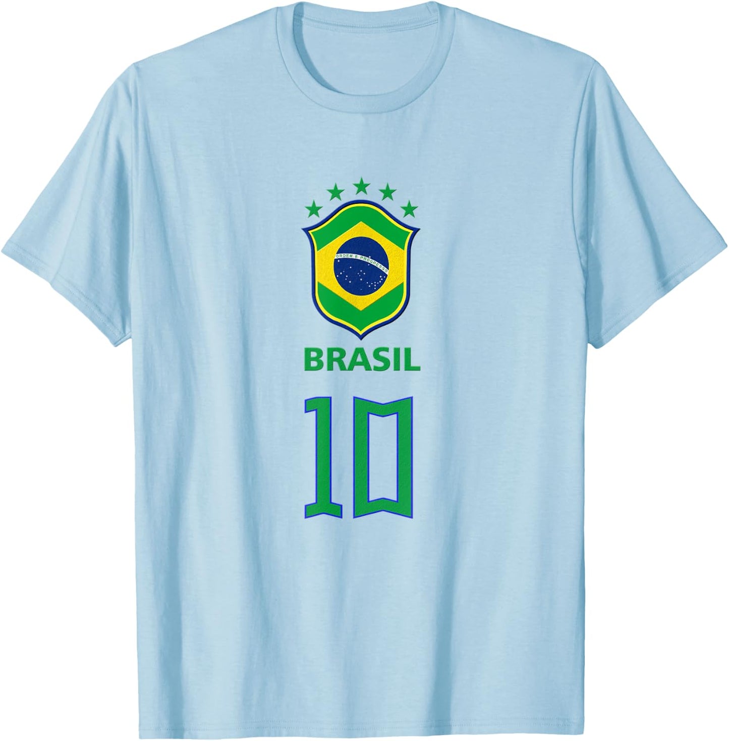 Brazil Flag Cool Brazil Soccer 10 Jersey Women Kids T-Shirt - T-Shirt | Light Blue