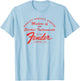 Fender Guitar Quality Service Centered Text T-Shirt - T-Shirt | Light Blue
