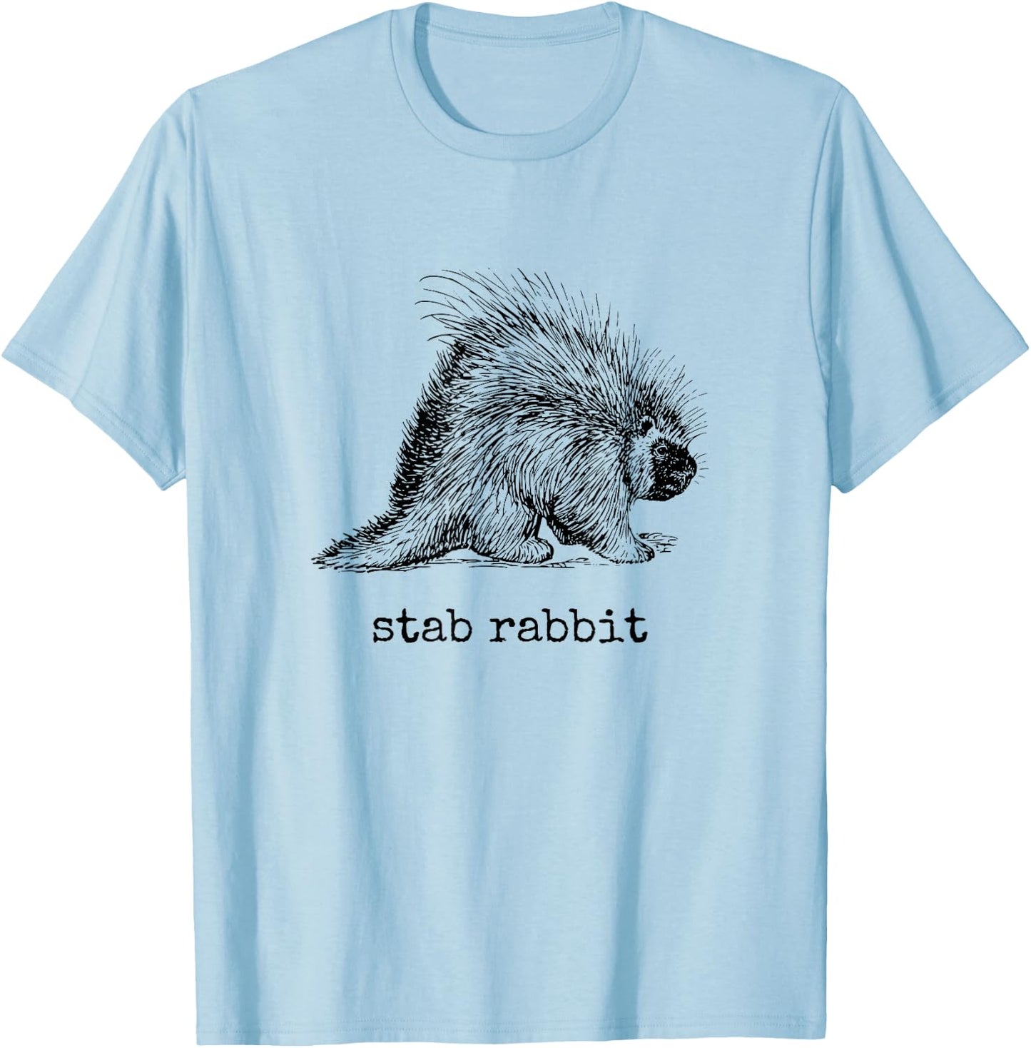 Stab Rabbit Funny Porcupine Wrong Animal Name Joke T-Shirt - T-Shirt | Light Blue