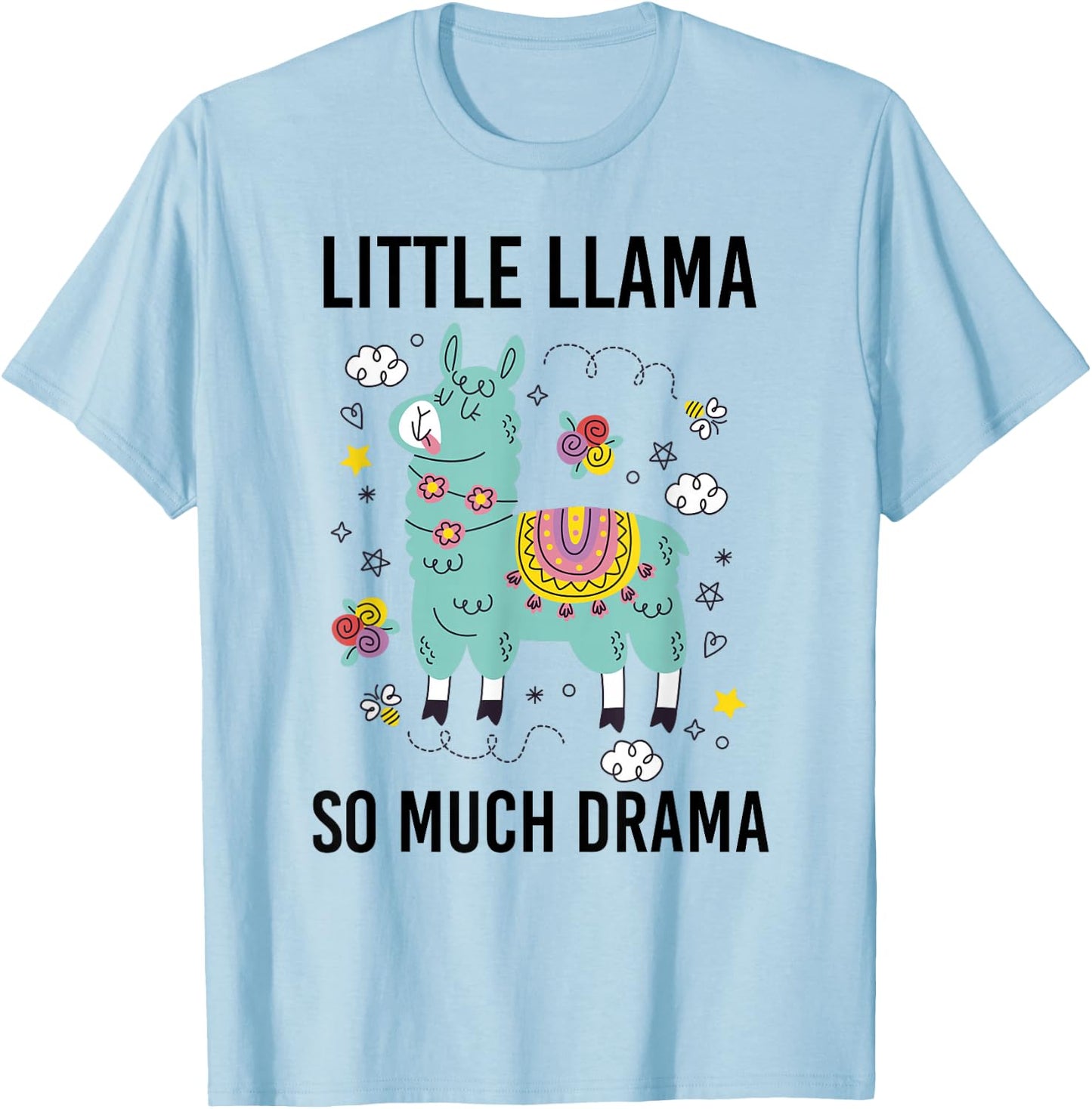 Llama Shirt Kids Boys Toddler Little Llama So much Drama T-Shirt - T-Shirt | Light Blue