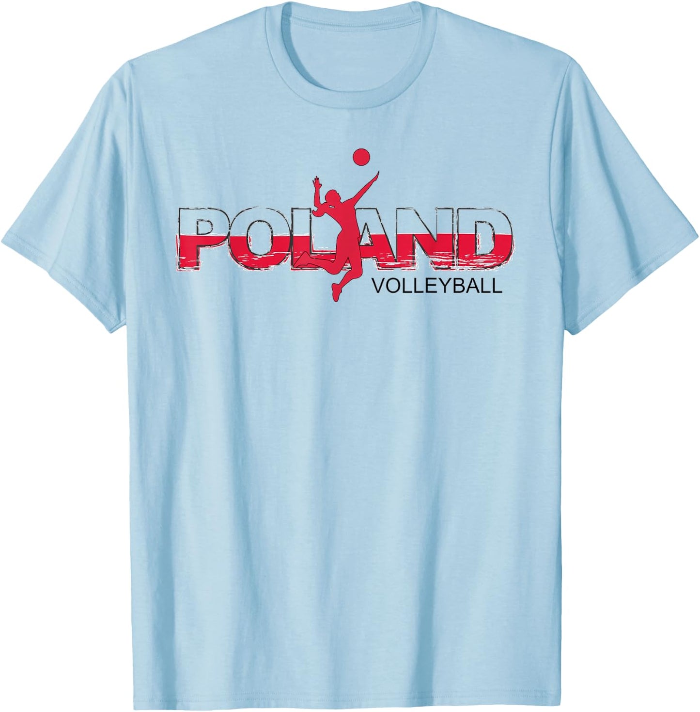 Polish Girls Volleyball Player Sports Poland National Flag T-Shirt - T-Shirt | Light Blue