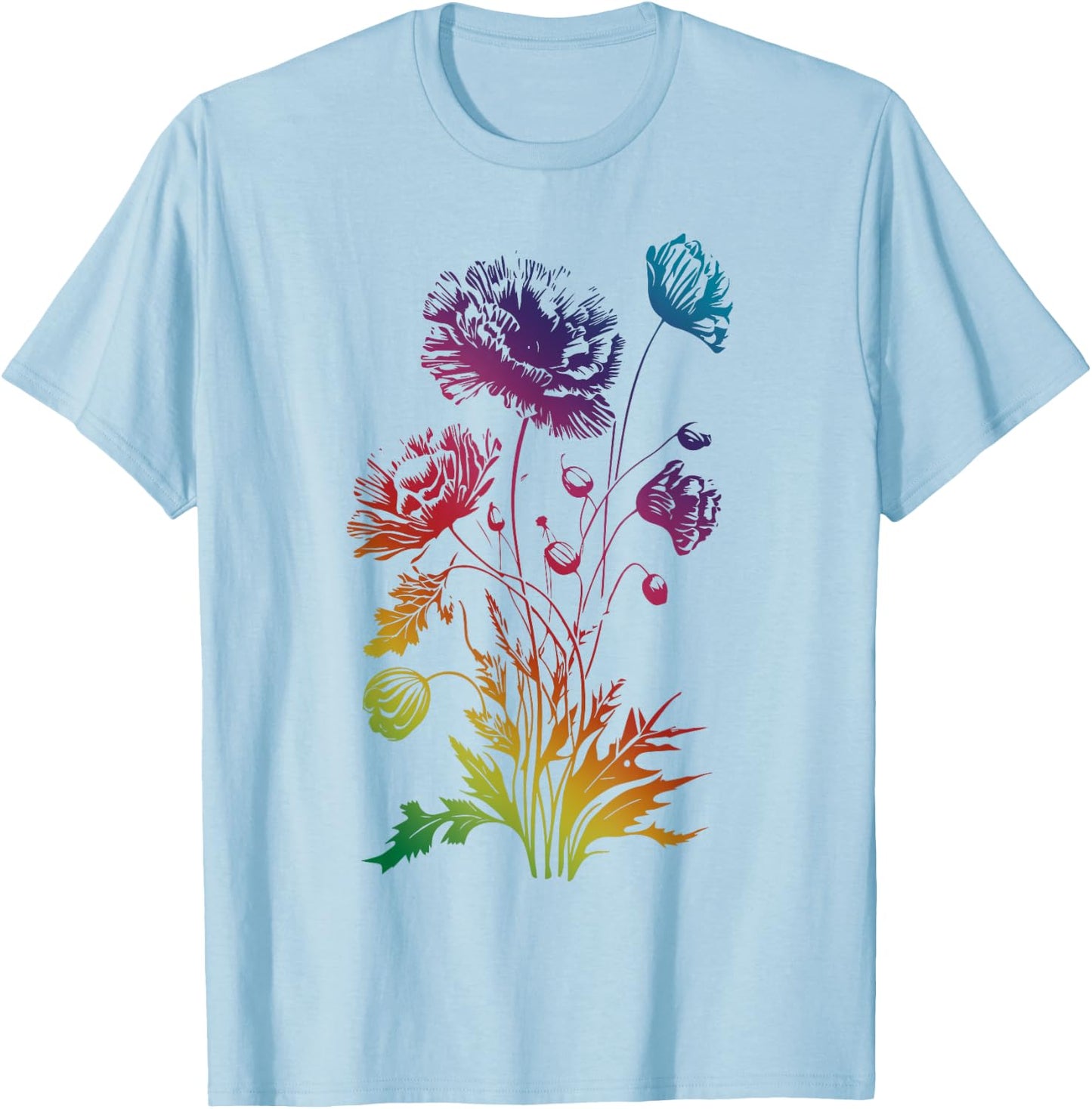 Poppies, spring bloomers, summer, flower, garden, outdoor Men Women Girls Kids T-Shirt - T-Shirt | Light Blue
