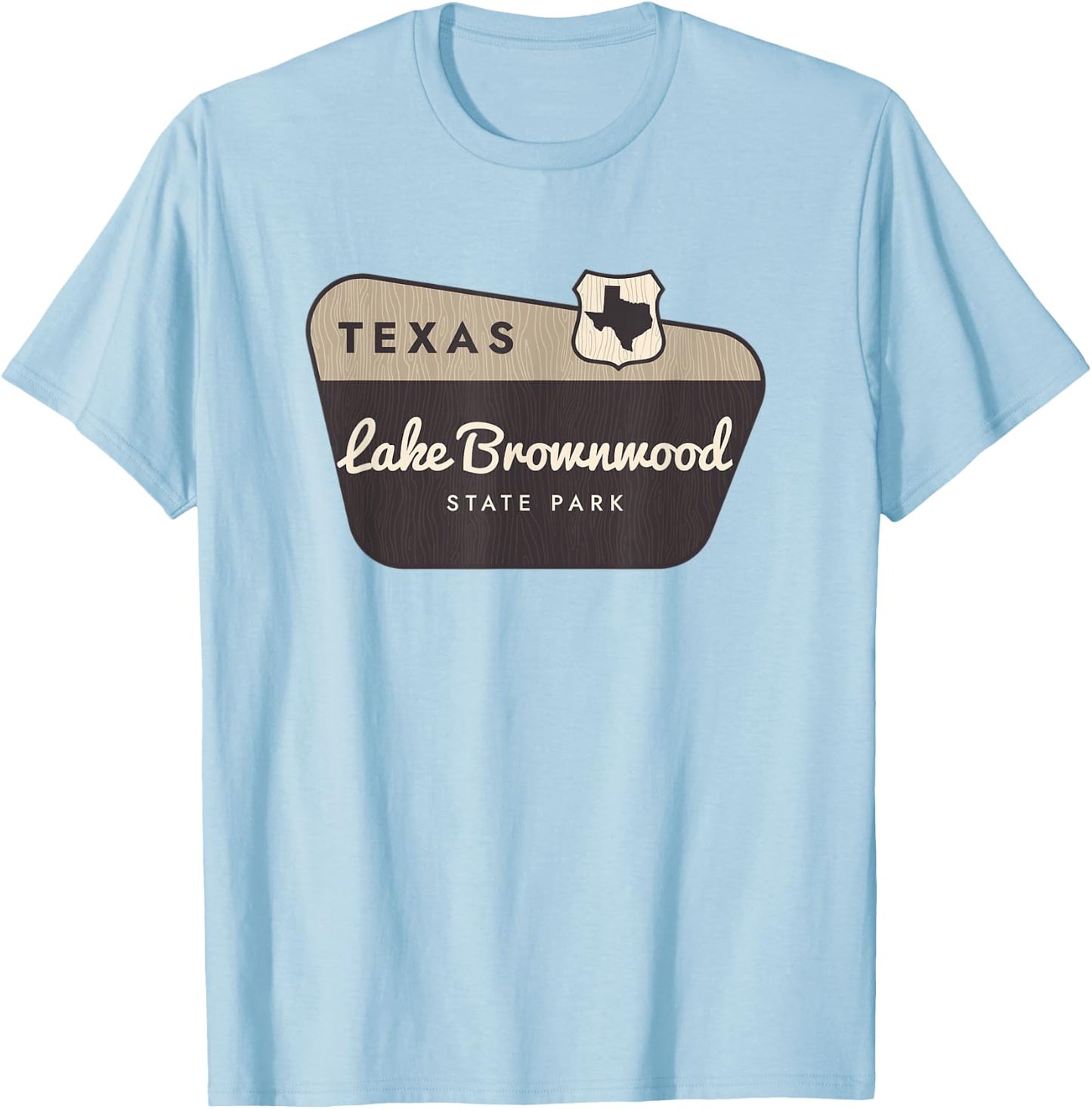 Lake Brownwood State Park Texas TX Welcome Sign Vacation T-Shirt - T-Shirt | Light Blue