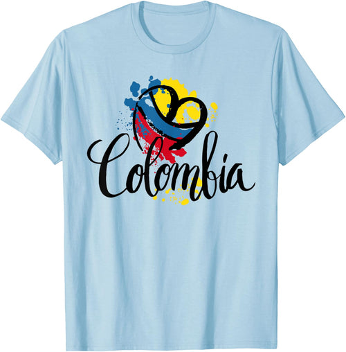 Beautiful I Love Colombia National Flag Colors Heart