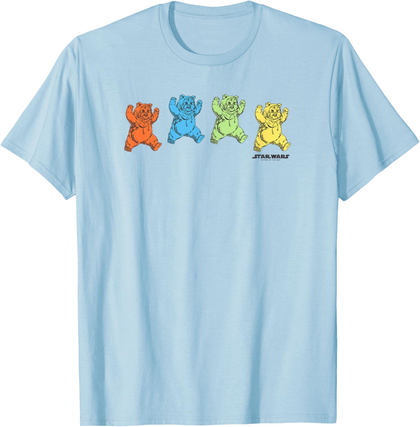 Star Wars Rainbow Vintage Grateful Dead Ewoks T-Shirt - T-Shirt | Light Blue